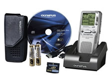 The Olympus DS3300 Dictation with accessories.