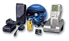 The Olympus DS4000 Dictation with accessories.